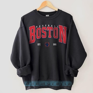 Vintage Boston Baseball Sweatshirt, Boston Sports Fan, Baseball Fan Gift, Boston Shirt, Baseball Boston Crewneck, Custom Baseball Shirt