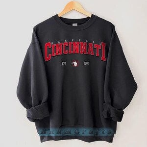 Vintage Cincinnati Baseball Sweatshirt, Cincinnati Sports Fan, Cincinnati Fan Gift, Baseball Cincinnati Crewneck, Custom Baseball Shirt