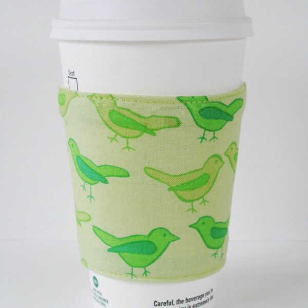 Coffee Cup Cozy - Spring Birdies