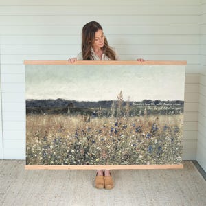 Consider the Wildflowers Tapestry | Farmhouse Living Room Art | Oversized Art | Vintage Floral Decor | Nature Tapestry | Scripture Art | 010