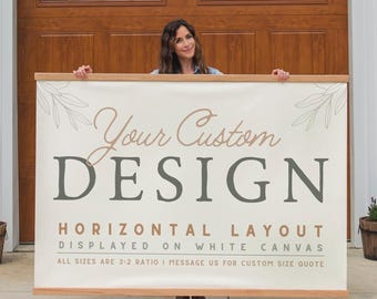 Custom Design Wooden Tapestry Horizontal | Personalized Scripture, Quote, Artwork, Photo| Extra Large Custom Canvas | Customizable Wall Art