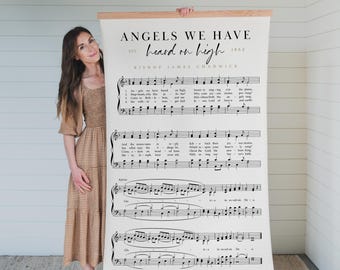 Angels We Have Heard On High Hymn Tapestry | Advent Sheet Music | Christmas Christian Canvas Art | 198