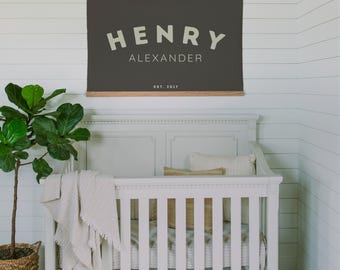 Custom Name Tapestry Wall Hanging Nursery Decoration Baby Room Art Display Banner Birth Announcement Gift Idea Personalized Canvas Sign 061