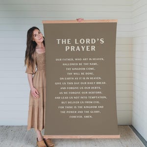 The Lord’s Prayer Tapestry | Christian Home Decor | Scripture Art | Extra Large Wall Art | Canvas Wall Art | Minimalist Decor | 066