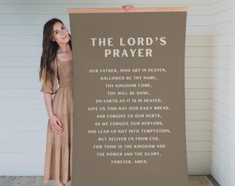 The Lord’s Prayer Tapestry | Christian Home Decor | Scripture Art | Extra Large Wall Art | Canvas Wall Art | Minimalist Decor | 066