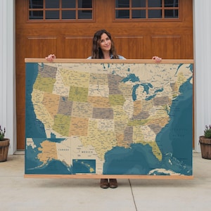 USA Map Tapestry Wall Hanging Educational Display Classroom Decor Teacher Gift Geography Enthusiast Large World Art Homeschool Room | 127