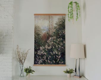 Oversized Landscape Wall Art | Impressionist Tapestry | Wildflower Field Canvas Wall Hanging | Farmhouse Decor | Nature Art Print | 17A