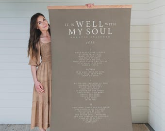 It Is Well With My Soul Hymn Tapestry | Vintage Christian Canvas Art | 035
