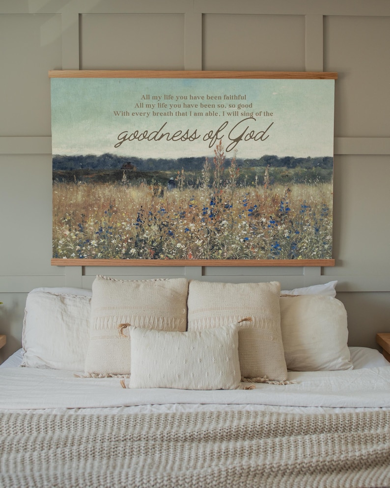 Worship Lyrics Wall Art Christian Canvas Tapestry Scripture Display Faith Based Decoration Vintage Floral Background Design Extra Large Wall Hanging Inspirational Home Decor Prayer Room Accent Piece Bedroom Artwork Nursery Display Spiritual
