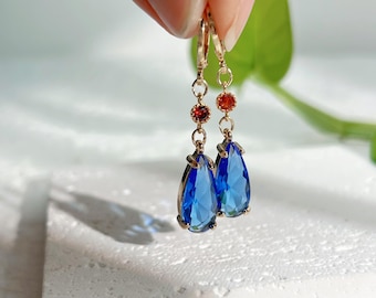 Necklace Set,howl Necklace,Howl’s Earrings,Emerald Colored Crystal Teardrop Earrings Peacock,Howl’s Castle Earrings