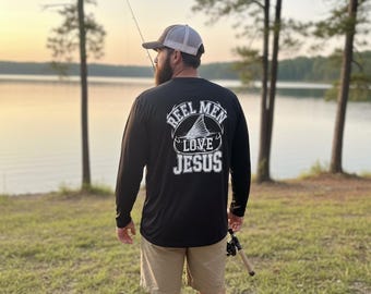 Men's Performance Fishing Shirt, Faith Based Long Sleeve