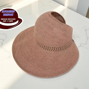 Women&#39;s Ponytail Hat with Bow | Sun Visor Summer Cap | Lightweight Travel Beach Headwear | Outdoor Casual Accessory for Her