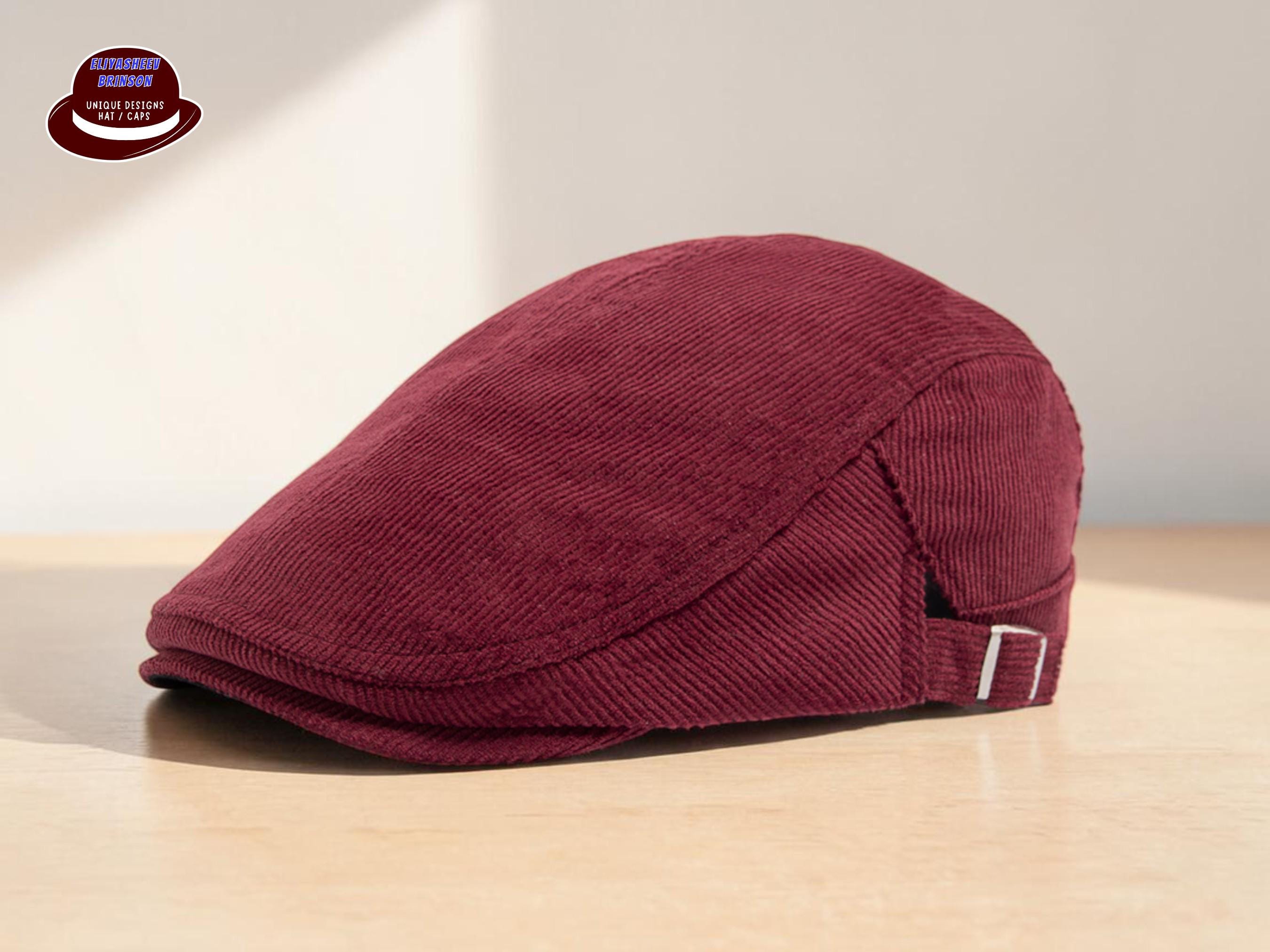 Unisex Corduroy Painter's Hat | Retro Flat-front Cap With Metal