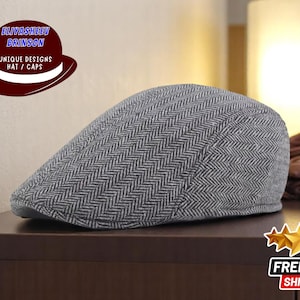 Gorra plana clásica de tweed / Sombrero de lana inspirado en artistas para mujer y hombre / Estilo vendedor de periódicos para exteriores / Accesorio unisex para otoño e invierno