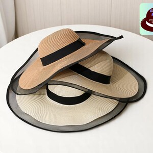 Foldable Wide Brim Straw Sun Hat: Beach Vacation Accessory  display picture 3
