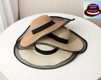 Summer Straw Hat for Women | Foldable Wide-Brim Sun Cap | Beach Vacation Headwear Fashion | Packable Outdoor Travel Accessory