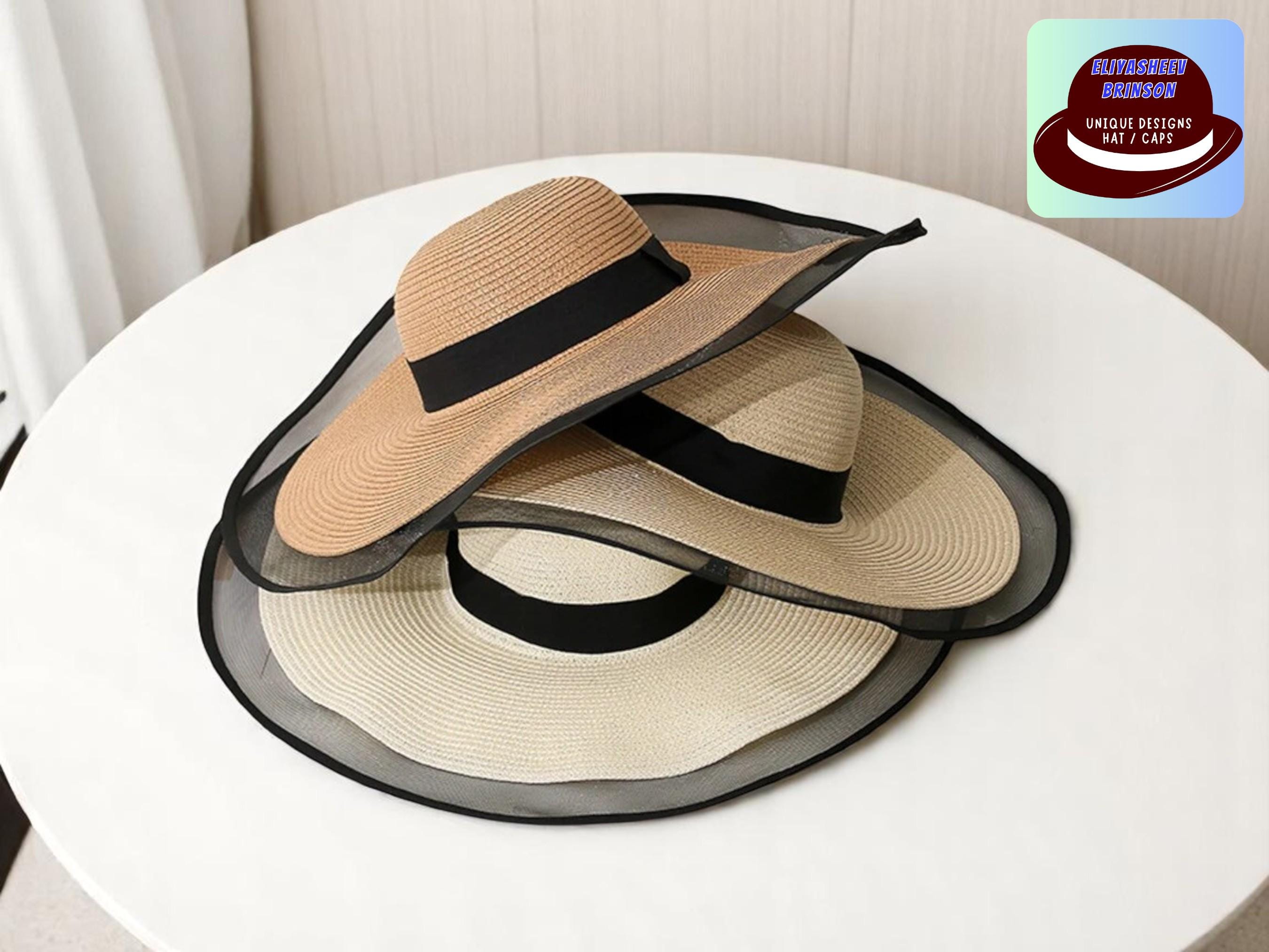 Wide Brim Straw Boater Hat - Packable Panama Sun Hat for Summer Travel Straw Boater Summer Sun Hat - Wide Brim Fedora Panama Beach  main image 2