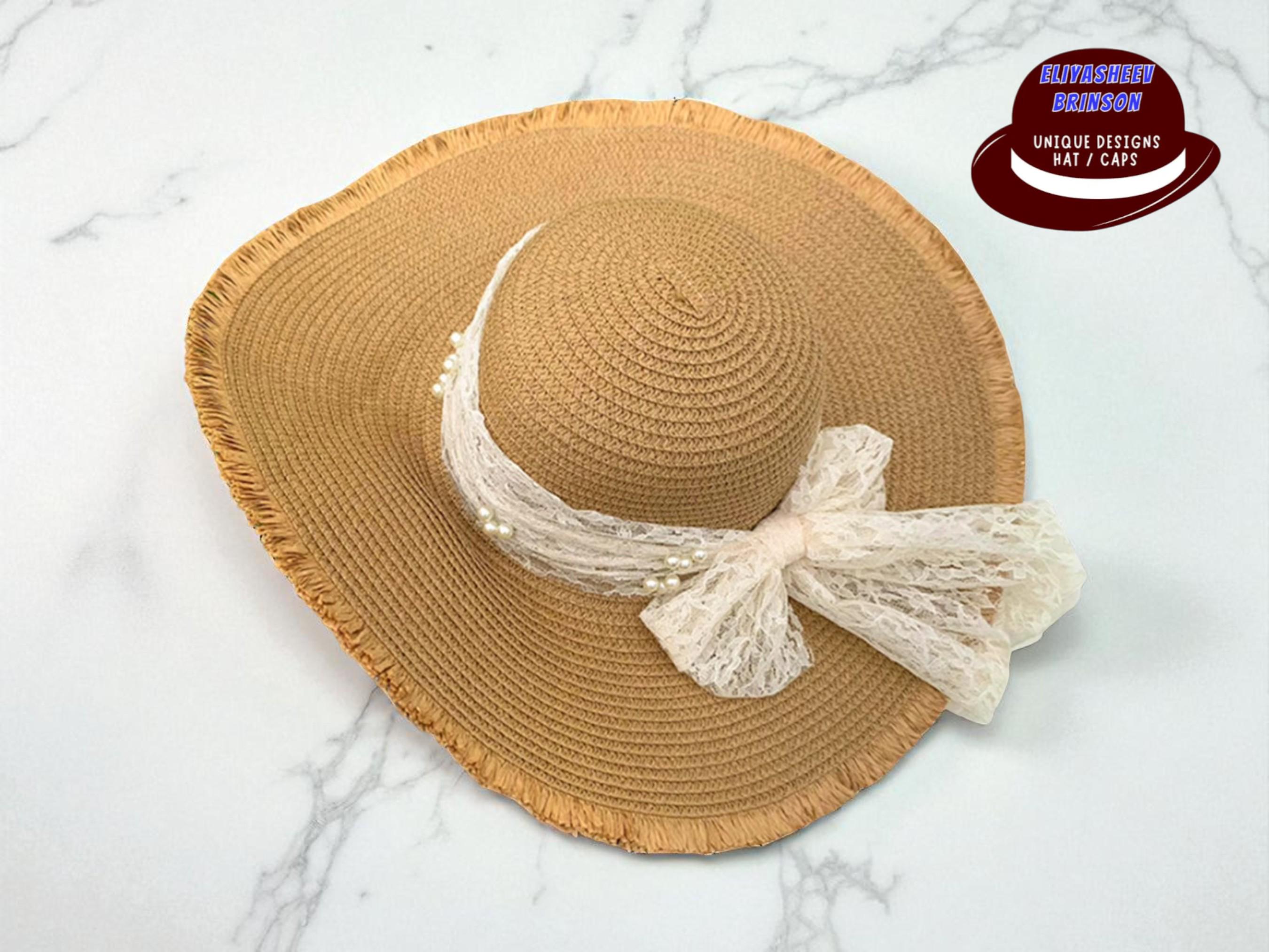 Lace Straw Sun Hat: Bowknot Garden Party Headwear - Etsy