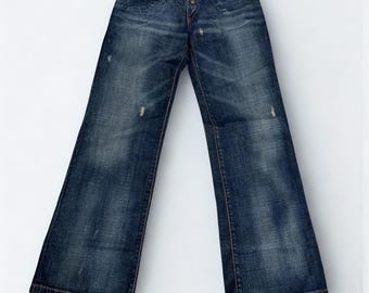 Jeans Miss Sixty vintage nuevos con etiquetas, sin usar, talla 29, mezclilla estilo Y2K, azul desgastado.