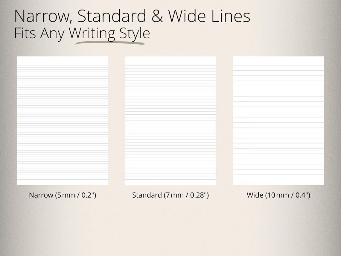 Printable Lined Paper Bundle – Ruled Pages PDF/PNG for A4, US Letter ...