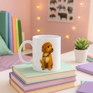 Cute Animal Ceramic Mug, Coffee Cup, Dog Lover Gift, Unique Pet Mug, Personalized Drinkware, Home Office Accessory