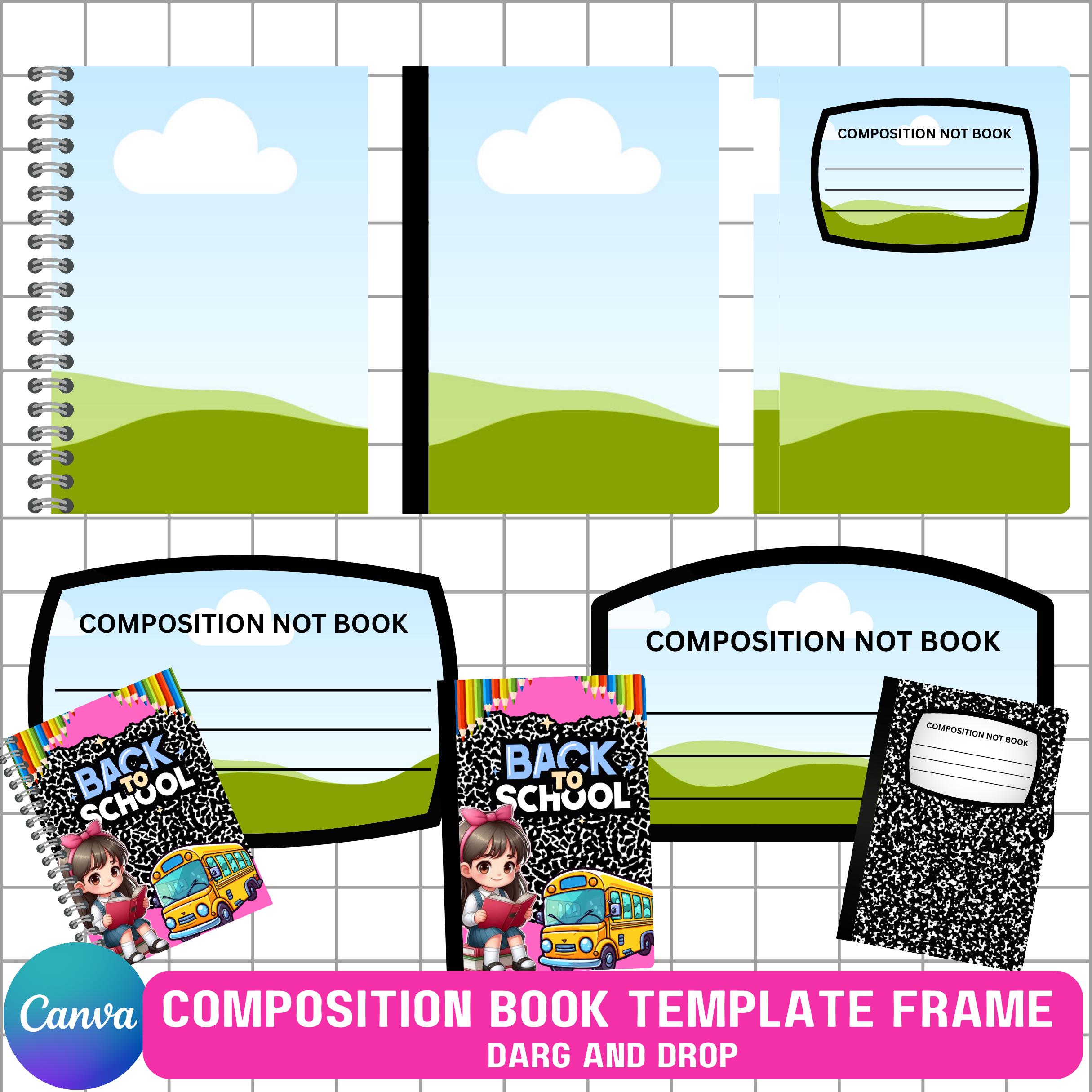 Editable Composition Book Template, Composition Book Cover Design,Canva Editable Template, Composition Notebook, Custom Composition Notebook