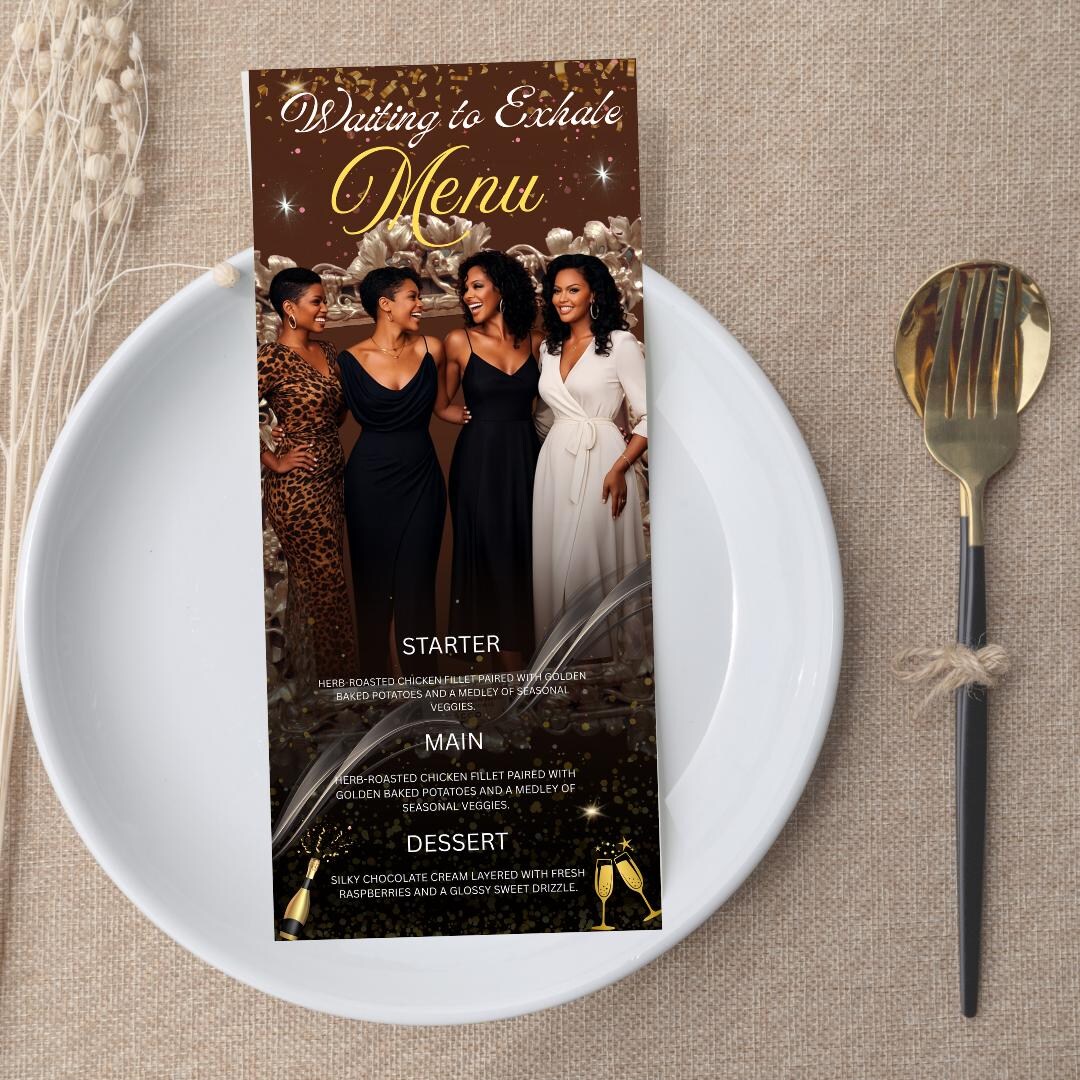 Waiting to Exhale Menu Card , Waiting to Exhale Invitation Template