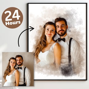 Wedding Gift Portrait, Couple gift, Custom Portrait, Custom couple illustration, Minimalist couple art, Custom family portrait Digital