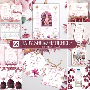 Fairy Baby Shower Bundle | Floral Fairy Baby Shower Invitation Pack | Girl Fairy Baby Shower Games & Decorations | Editable Template