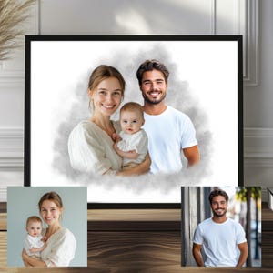 Merge Family Photos, Add someone to photo, Mother&#39;s Day Memorial, Memorial Gift For Mom From Photo, Personalized gifts, Family Portrait