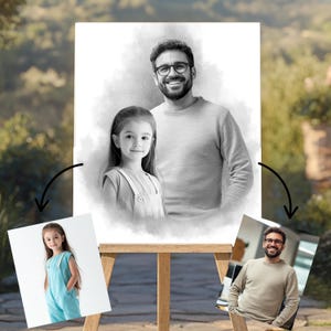 Add Loved One To Photo Portrait, Merge Family Photos, Add someone to photo, Gift For Daughter, Personalized gifts, Father day gift