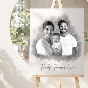 Add Person to Family Photo, Custom Family Portrait, Memorial Family Portrait, Add Loved One To Photo