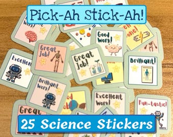 Science Stickers, Reward Stickers, Grading Stickers, Homework Stickers, Classwork Stickers,Worksheet Stickers,Teacher Rewards,Student Reward