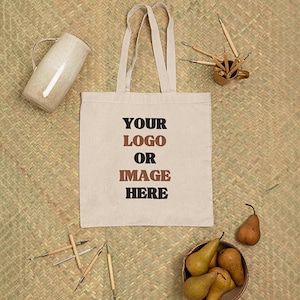 Personalized Custom Canvas Tote Bag with Your Logo or Text – Reusable Eco-Friendly Cotton Shoulder Bag for Business or Gifts