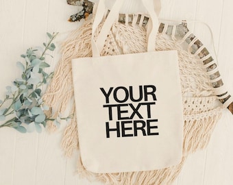Personalized Cotton Tote Bag with Custom Design, Reusable Canvas Shopping or Gift Bag, Custom Logo Tote for Business, Events & Promotions