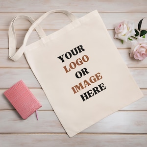 Personalized Cotton Tote Bag for Logo or Text – Reusable Eco-Friendly Canvas Bag for Events, Shops, Gifts or Everyday Use