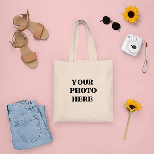 Your Design Here Custom Tote Bag – Personalized Cotton Canvas Bag for Business, Wedding Favors, Shops or Giveaways