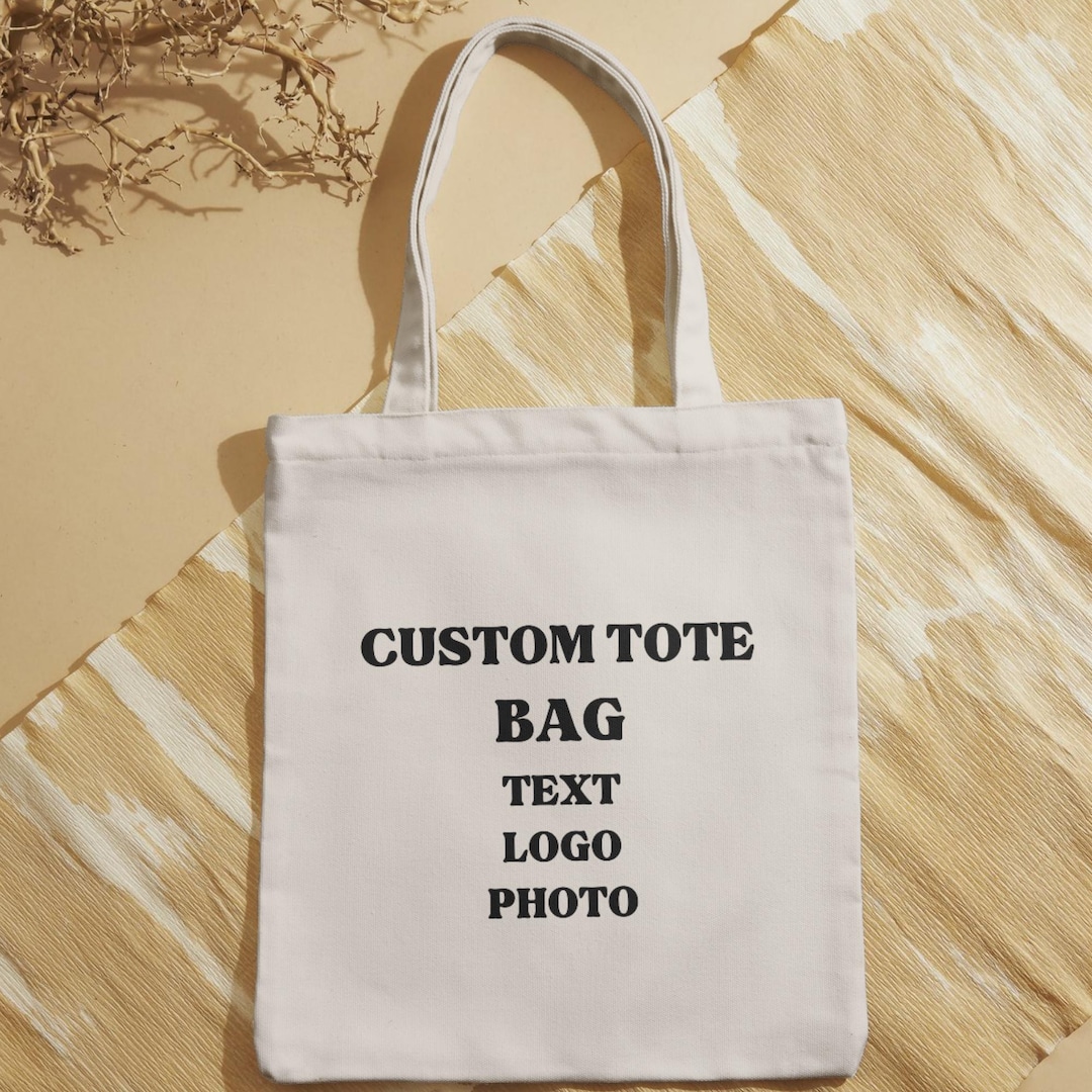 Personalized Cotton Tote Bag: Custom Text, Logo, or Photo - Etsy