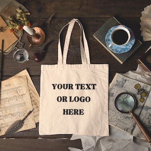 Personalized Cotton Tote Bag, Full-Color Custom Print with Your Design, Reusable Canvas Grocery Bag, Promotional Tote for Work and Events