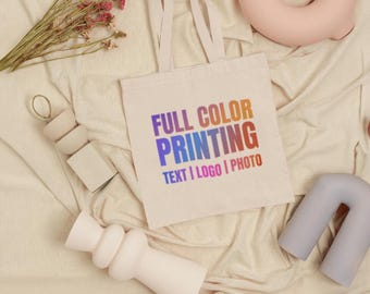 Bolsa de algodón personalizada con logotipo o diseño personalizado, reutilizable y con impresión para negocios, artículos promocionales, bodas y regalos.