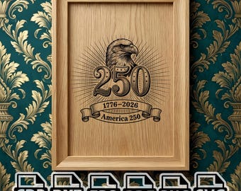 America 250 SVG | Patriotic Eagle Engraving File | USA Laser Engraving Design | 4th of July svg png dxf eps pdf cdr | Memorial Day Decor