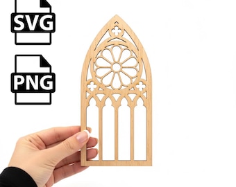 Gothic Arch Window SVG Laser Cut Template | Cathedral Panel  (Digital Download)