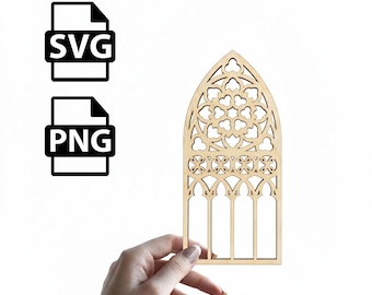 Gothic Window SVG | Cathedral Laser Cut File, Vector Arch Design (Digital Download)