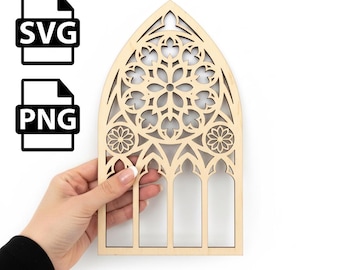 Gothic Arch Window SVG Laser Cut Template (Digital Download) SVG PNG