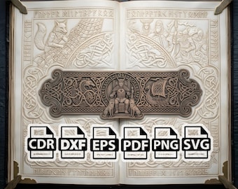 Loki Norse Engraving File | Viking Bookmark SVG | Celtic Knot Laser Cut Design | Nordic Bookmark Laser File | svg png dxf eps pdf cdr