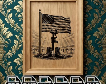 Fallen Soldier Memorial SVG | Military Tribute Design | American Flag Soldier Art | Veteran Remembrance svg png dxf eps pdf cdr Files