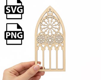 Gothic Arch Window SVG PNG| Laser Cut Template | Cathedral Panel (Digital Download)