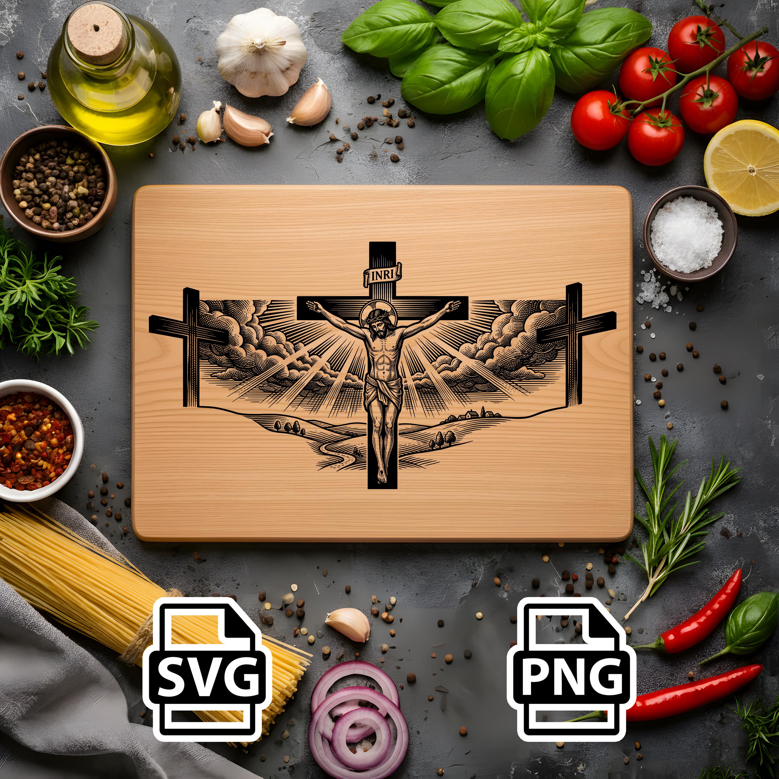 Jesus Crucifix Laser Engraving File SVG PNG | Christian Cross Design ...