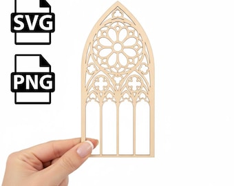 Gothic Arch Window SVG Laser Cut Template (Digital Download) SVG PNG