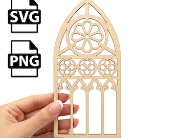 Gothic Arch Window SVG PNG| Laser Cut Template | Cathedral Panel |(Digital Download)